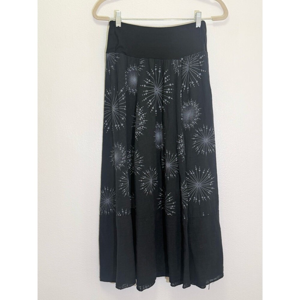 Made in Italy - Black Linen Midi Skirt - US size S/M